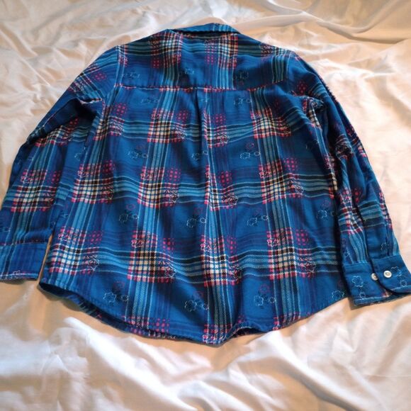 Vintage American Sweetheart Lightweight Floral Plaid Button Down Shirt. M L/S - Picture 3 of 7